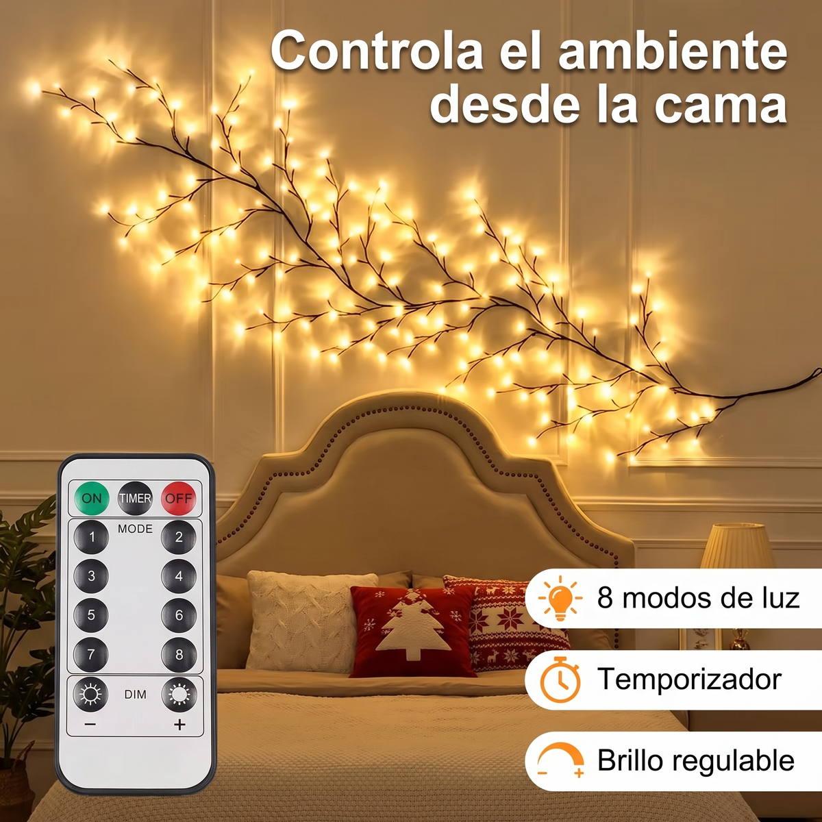 Mando de LumiRama con 8 modos, temporizador y brillo regulable