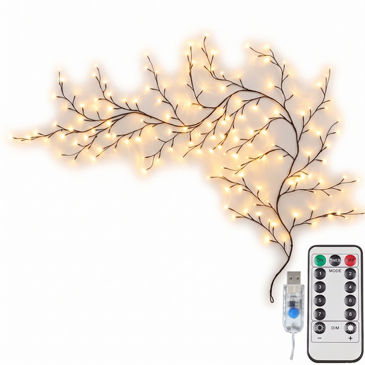 LumiRama enredadera de luz cálida LED moldeable con mando y USB